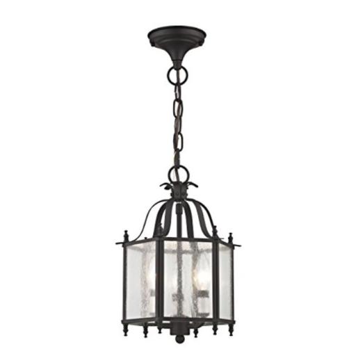 Livex Lighting 4397-07 Livingston 3-Light Convertible Hanging Lantern/Ceiling Mount, Bronze