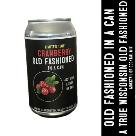Wisconsin S Drink Cranberry Old Fashioned  Drink Mixers for Cocktails and Mocktails  Ready-to-Drink with Bitters  11oz Cans  Pack of 4
