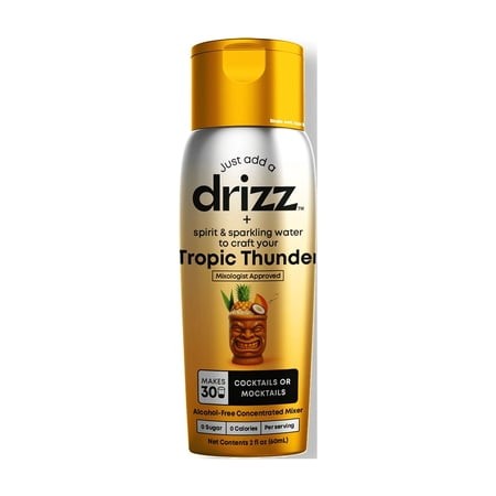 Drizz Tropic Thunder Mixer Drops  Zero Sugar Cocktail & Mocktail Mix  2 Fl Oz (60 ML) Bottle