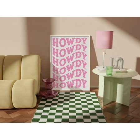 Howdy Print Hot Pink Wall Art Pink Cowgirl Aesthetic Room Decor Western Howdy Print Bright Pink Aesthetic Surfing Cowgirl Wall Art Home Decor #4081  U