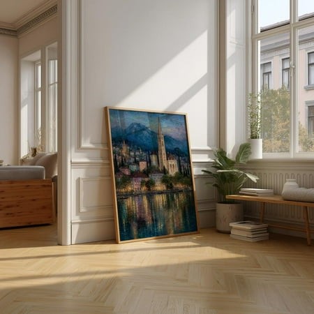 Impressionist Cityscape Print  Romantic European Architecture Wall Art Home Decor #3443  12x18 UNFRAMED