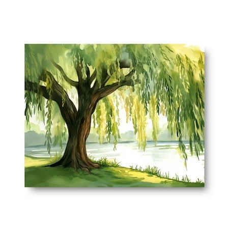 Willow Tree Print  Serene Lakeside Landscape Art  Tranquil Forest Poster  Botanical Wall Decor  Nursery Illustration  Garden Art Home Decor #3443  Unf