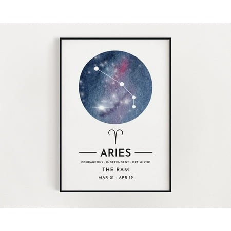 Zodiac Print  Constellation Art Print  Aries Print  Horoscope Print  Star Print  Home Decor Home Decor #3439  Unframed Poster Size 24x36