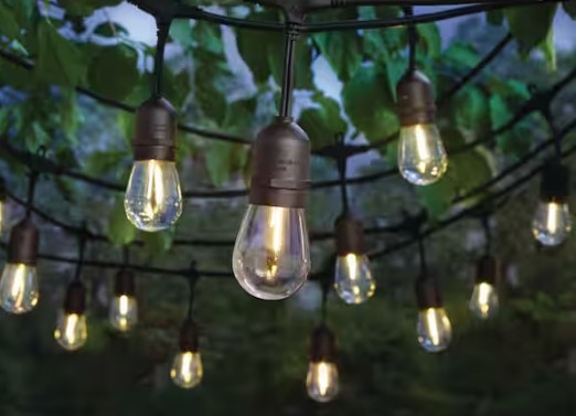 Hampton Bay 48 Feet Long Lasting Weather Resistant LED Indoor/Outdoor String Light 24 Piece New Open Box - All
