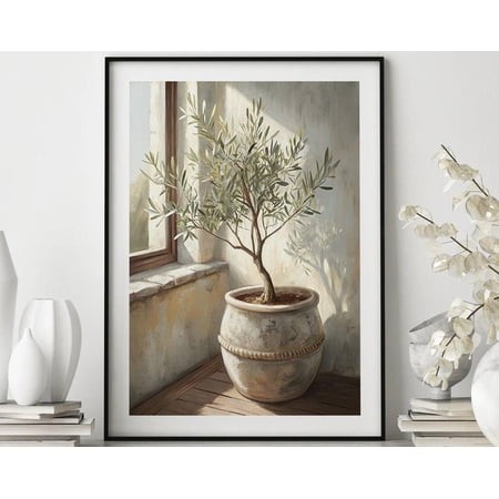 Olive Tree Still Life Poster Mediterranean Kitchen Decor  Unframed Paper Poster 16x20in