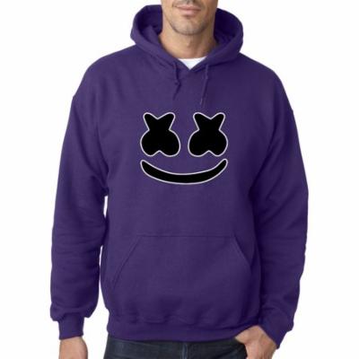 Trendy USA 1136 - Adult Hoodie Marshmello DJ Smiley Face Sweatshirt XL Purple