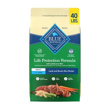 Blue Buffalo Life Protection Formula  Natural Adult Dry Dog Food  Lamb  40lb