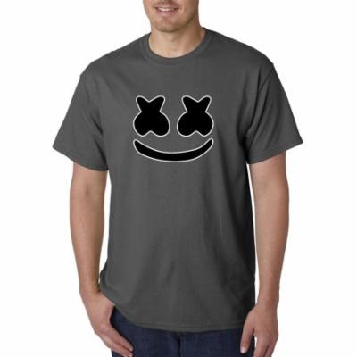 Trendy USA 1136 - Unisex T-Shirt Marshmello DJ Smiley Face XL Charcoal