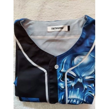 Custom Name Ghost Blue Skull 3D BASEBALL JERSEY SHIRT All Over Print Us - Hot Sale 2026
