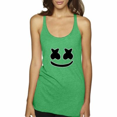 Trendy USA 1136 - Women's Tank-Top Marshmello DJ Smiley Face Medium Envy