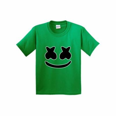 Trendy USA 1136 - Youth T-Shirt Marshmello DJ Smiley Face Medium Kelly Green