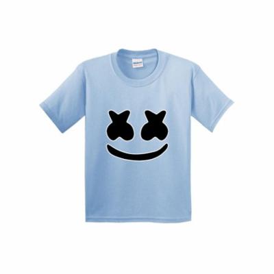 Trendy USA 1136 - Youth T-Shirt Marshmello DJ Smiley Face Medium Light Blue