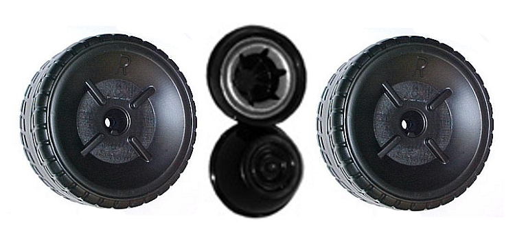 Power Wheels Mustang 2 Wheels J4390-2289 & Retainers Kit J4390-2279