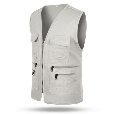 CENL Men S Multi Pocket Travelers Fishing Photography Director Casual Outdoor Vest