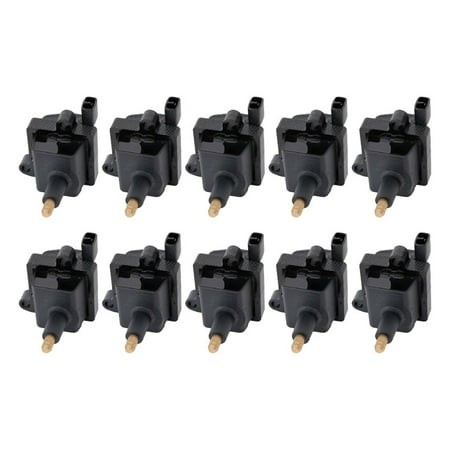 KarParts360 for SRT Viper 2013 2014 Ignition Coils | Set of 10 | Black Color | 12 Volts | Male Connector | 2 Male Blade-Type Terminals | Bolt on | Rep