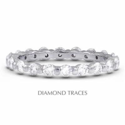 UD-EWB102-3443 14K White Gold Bar Setting 1.06 Carat Total Natural Diamonds Classic Eternity Ring
