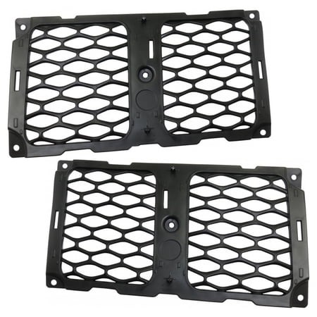 For Jeep Grand Cherokee 2017 18 19 20 2021 Grille Insert Driver and Passenger Side Pair SRT/Trackhawk | Honeycomb Mesh | Textured Black Shell and Inse
