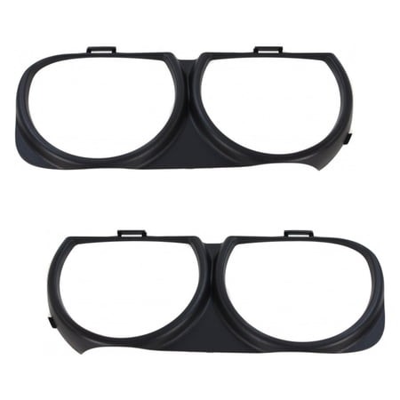 For Dodge Challenger 2015 16 17 18 19 20 21 2022 Headlight Bezel Driver and Passenger Side | Pair | SRT Hellcat | Textured Black | Replacement for CH2