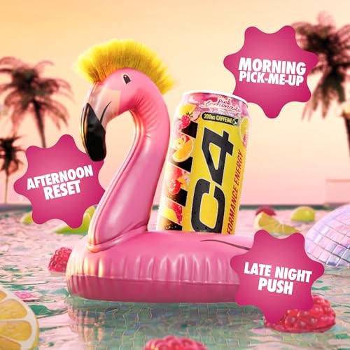 C4 Performance Energy Drink, Pink Lemonade – Zero Sugar Carbonated Pre-Workout Energy, 200mg Caffeine with Beta Alanine, 16 Fl Oz Cans (12 Pack) thumbnail