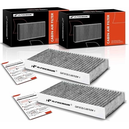 A-Premium 2-PC Cabin Air Filter with Activated Carbon Compatible with Audi A4/A4 Quattro 02-09  A6/A6 Quattro 01-04  RS4 07-08  RS6 03-04  S4 04-09  S