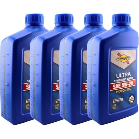 SUNOCO 721056 (7473) Ultra Synthetic Blend 5W-20 Motor Oil – API SQ/ILSAC GF-7A – 1 Quart – (Pack of 4)