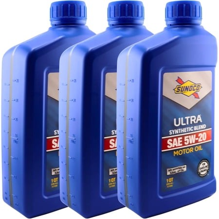 SUNOCO 721056 (7473) Ultra Synthetic Blend 5W-20 Motor Oil – API SQ/ILSAC GF-7A – 1 Quart (Pack of 3)