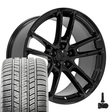 OE Wheels DG23 20 Inch Rims and Tires Fit Charger/Challenger SRT Hellcat Style 5x115 20x10 Gloss Black - Hollander 2718 - Atrezzo SVA2 275/40r20 (Set 