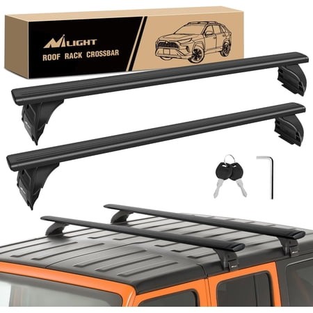 Roof Rack Cross Bars Fit for Jeep Wrangler 2007-2026 08 09 20 21 22 23 24 25 JK JL Gladiator JT 2&4 Door Aluminum Rail Crossbars with Anti-Theft Lock 