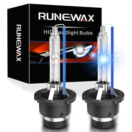 RUNEWAX D2S Xenon Headlight Bulbs for Infiniti 09 10 11 12 EX35 FX35 FX50 2013 EX37 FX37 03-08 FX45 HID Headlamps  8000K Blue White OEM Replacement 26