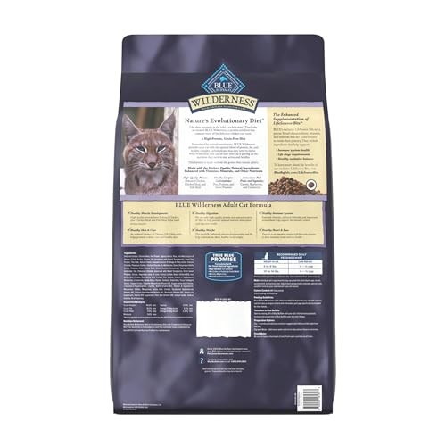 Blue Buffalo Wilderness High Protein Grain Free Dry Food for Adult Cats, 40% Protein, with Chicken, 15 Lb. Bag thumbnail