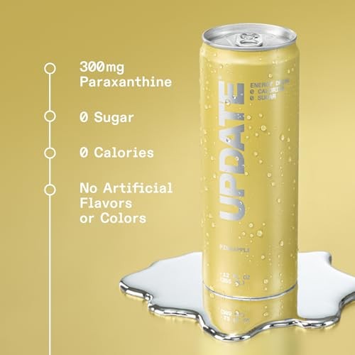 UPDATE Energy Drink Pack, Caffeine Free, Zero Sugar, No Jitters, No Crash, Paraxanthine Powered, Sugar Free, No Artificial Flavors, 12 Pack (12 Fl Oz  thumbnail