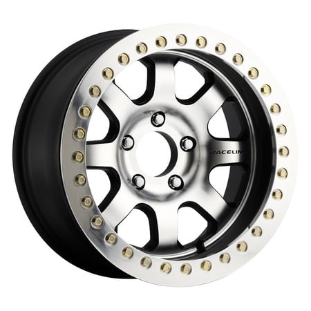 Raceline RT260 Avenger 17x8.5in/6x139.7 BP/-32mm Offset/107.95mm Bore - Black & MACH. Beadlock Wheel