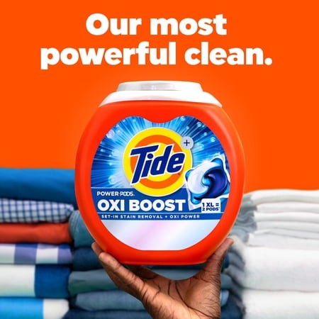 Tide Power Pods Oxi Boost Laundry Detergent Pods - 45 Ct