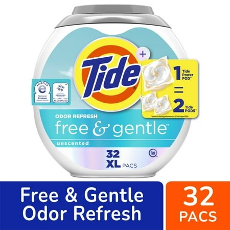 Tide Power Pods Free & Gentle Odor Refresh Laundry Detergent Pods - 32 Ct