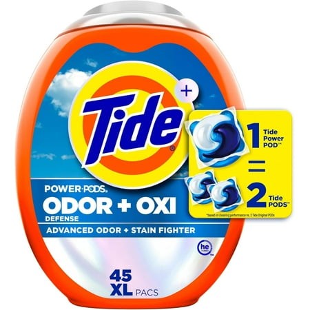 Ultra OXI Power PODS with Odor Eliminators Laundry Detergent Pacs  HE Compatible  Works on Visible and Invisible Dirt  45 Count Pacs