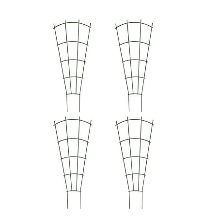 Fan-Shaped Plant Trellis  4Pc Garden Trellis for Climbing Plants  Black Plant Support for Potted Vines  Roses  Ivy  Clematis  Indoor Outdoor Plant Tre