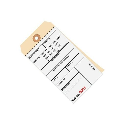 Inventory Tags, 2 Part Carbonless # 8, (5000-5499), 6 1/4