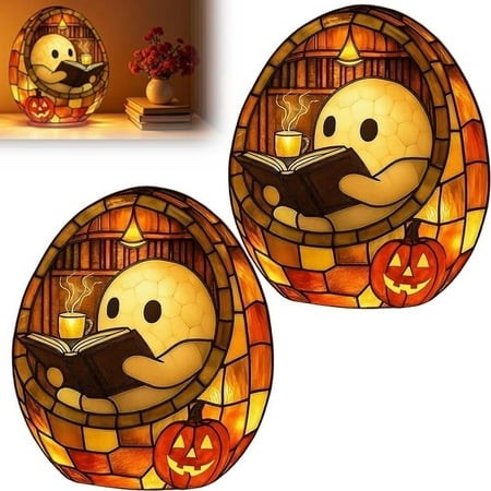 Ghost Reading Book Lamp Ghosts Halloween Decor   2026 New Adorable Ghost Reading Night Light Halloween Decor  Halloween Ghost Night Light  for Bedroom