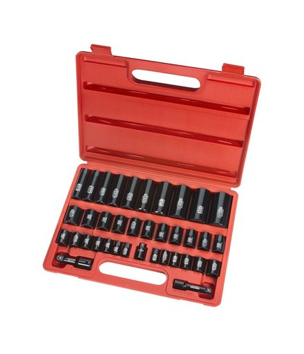 TEKTON 3/8-Inch and 1/2-Inch Drive Impact Socket Set, Inch/Metric, Cr-V, 6-Po.