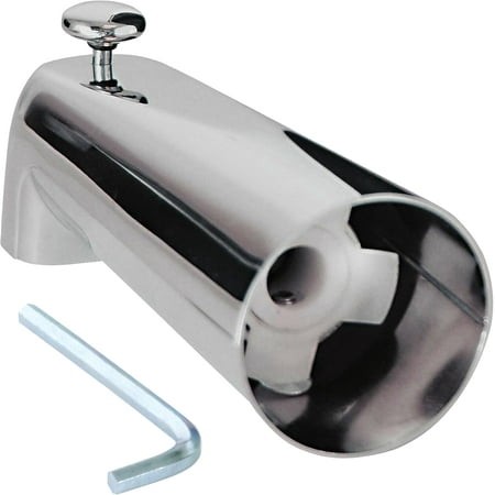 EZ-Flo 7 Inch Slide-on Zinc Bath Tub Diverter Spout with Set Screw and Hex Wrench  Chrome  15069