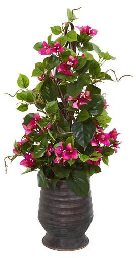 Bougainvillea Artificial Climbing Plant with Ribbed Planter [ID 3828588]