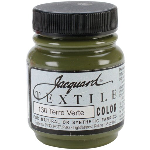 Jacquard Textile Color Fabric Paint 2.25oz-Terre Verte, TEXTILE-1136