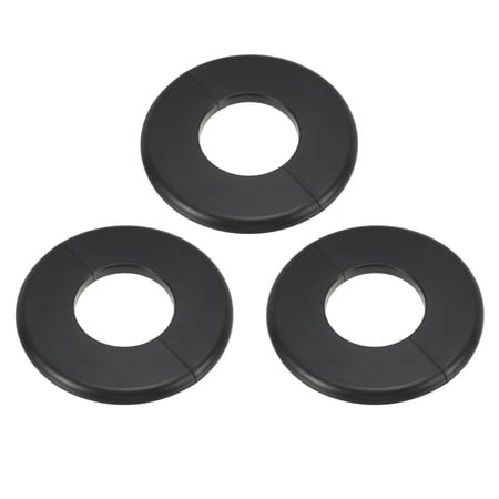 3Pack Wall Split Flange  ABS Self-Adhesive Escutcheon Plate for 51mm/2  Diameter  Water Pipe Cover for Kitchen Toilet Faucet Decoration  Black