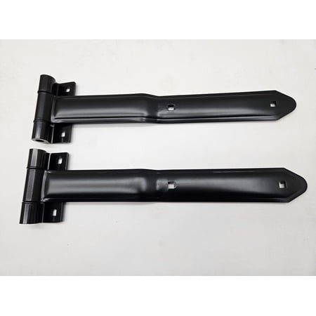Black Aluminum Cargo Trailer RV Door 16  Strap Hinges / Pair / Offset Bent Hinges