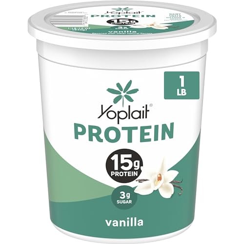 Yoplait Protein Yogurt Cultured Dairy Snack, Vanilla Flavored, Gluten Free Protein Snacks, 1 Lb 14 Oz Tub