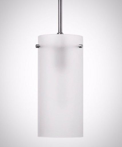 Large Contemporary Pendant Light Frosted Glass Brushed Nickel Hanging Fixture