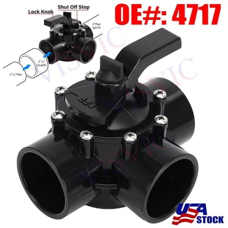 For Jandy 4717 3-Port 2 to 2-1/2-Inch Positive Seal NeverLube Valve Replacement