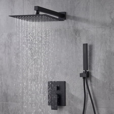 Blue Ocean Luxury Shower System  10 Inch Rainfall Showerhead and Handheld Spray  2-Function Wall Mounted Faucet Set
