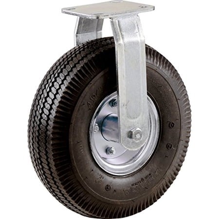 Shepherd Hardware 9797 10-Inch Pneumatic Caster Wheel  Rigid Plate  Steel Hub with Ball Bearings  5/8-Inch Bore Centered Axle