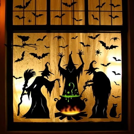 CCOCC 2026 New Halloween Decorations - Reusable Window Clings for Halloween Party Decorations Indoor Outdoor Pumpkin Ghost Window Decor Stickers for O